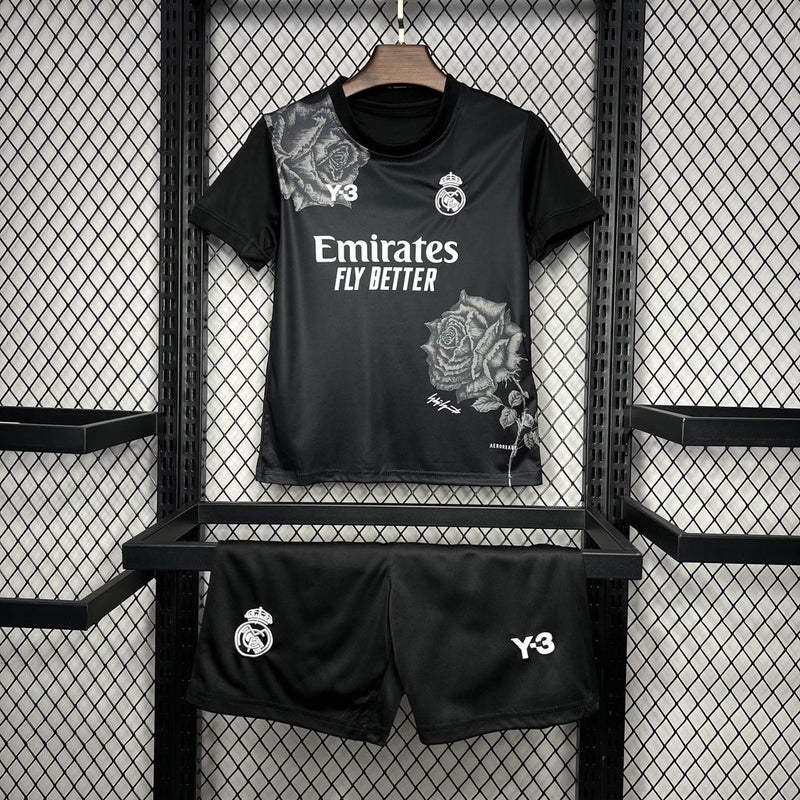 REAL MADRID Y - 3 NEGRA 24/25 CONJUNTO INFANTIL - FutStoreOficial